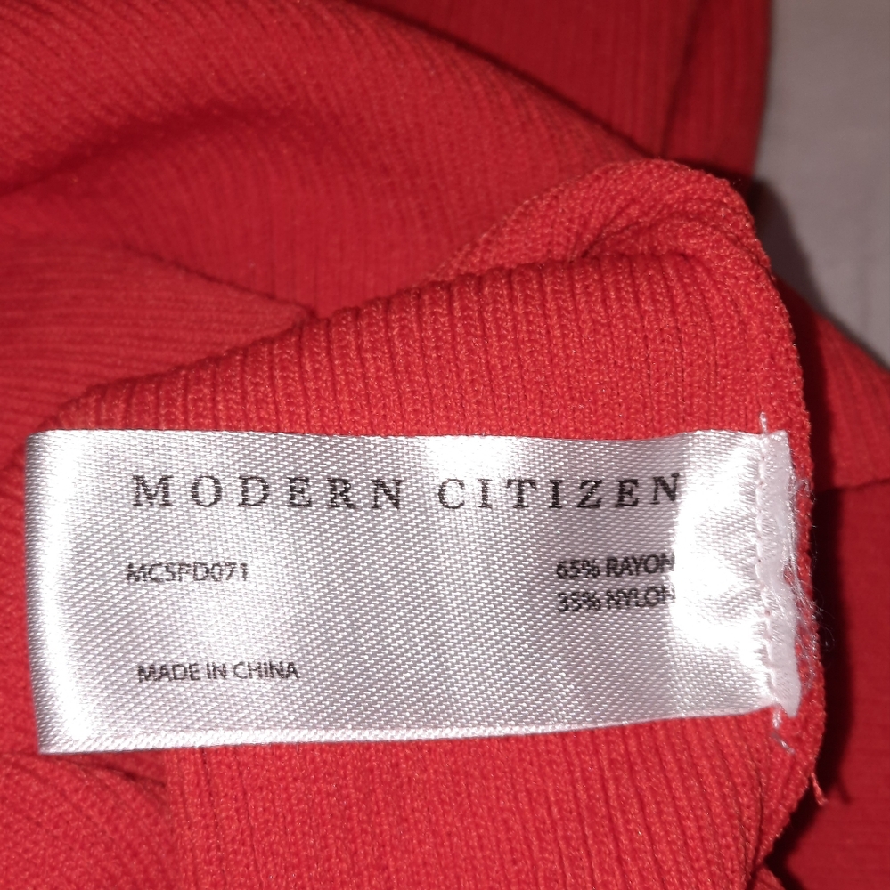 MODERN CITIZEN Racerback Knit Column Dress Tangerine Orange Red M 6 8 - Picture 8 of 10